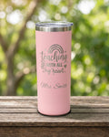 Teaching With All My Heart Rainbow Tumbler, Personalized