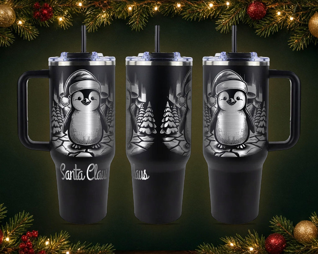 Penguin Christmas Tumbler, Personalized