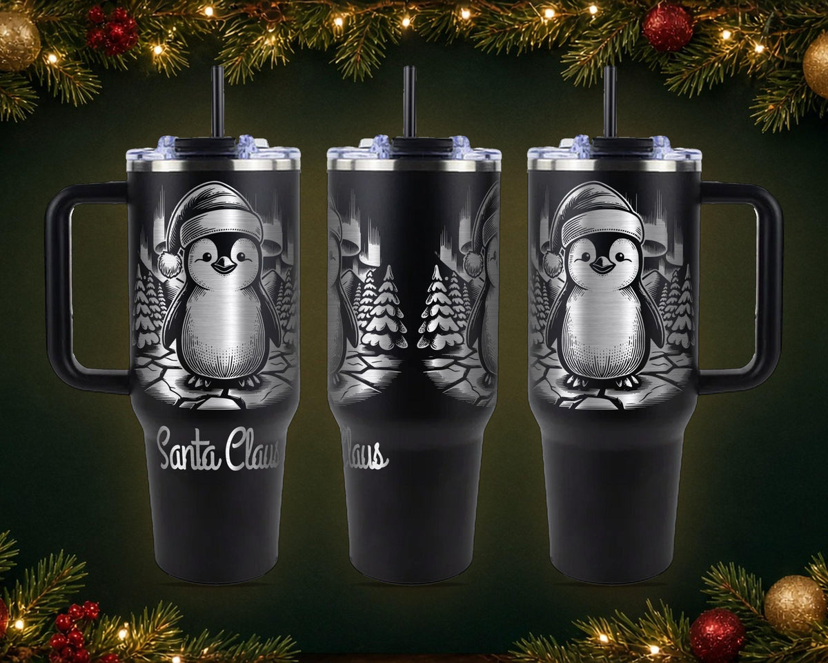 Penguin Christmas Tumbler, Personalized