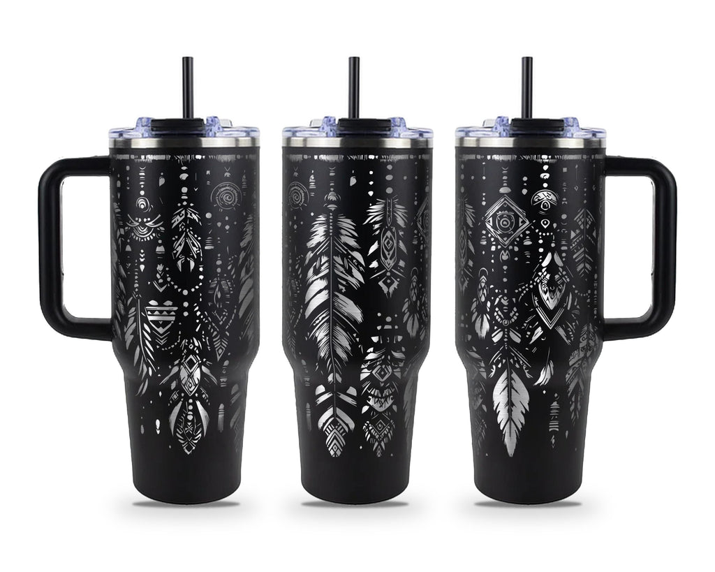 Boho Feather Tumbler