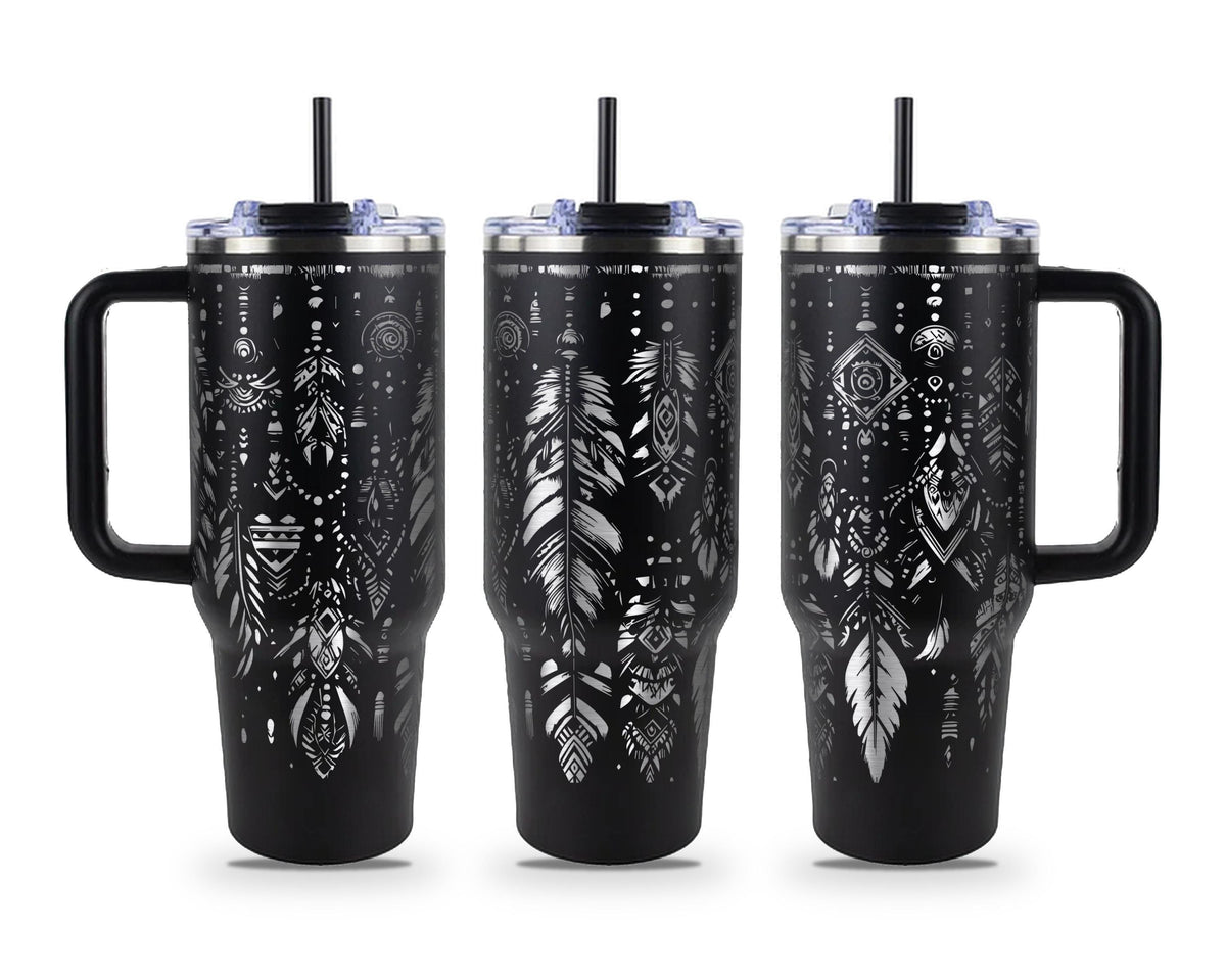 Boho Feather Tumbler