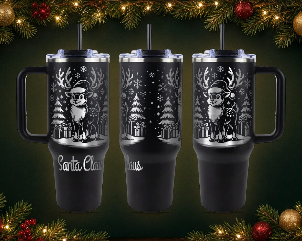 Reindeer Christmas Tumbler, Personalized