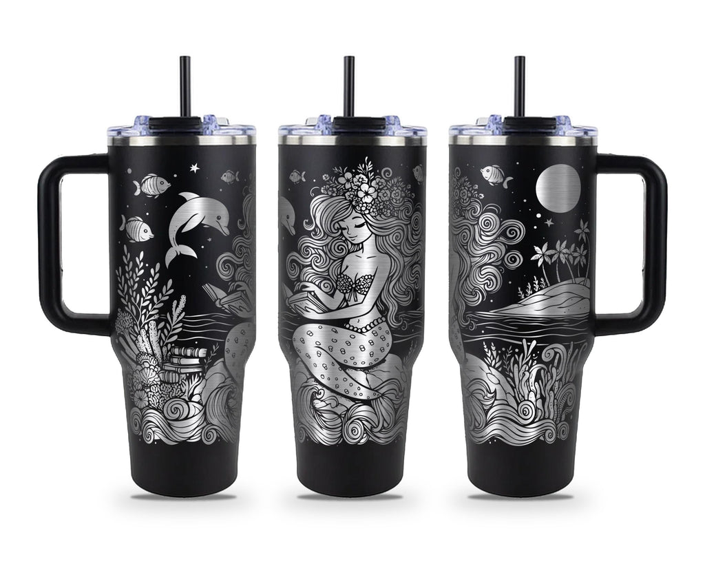 Mermaid Reading Tumbler