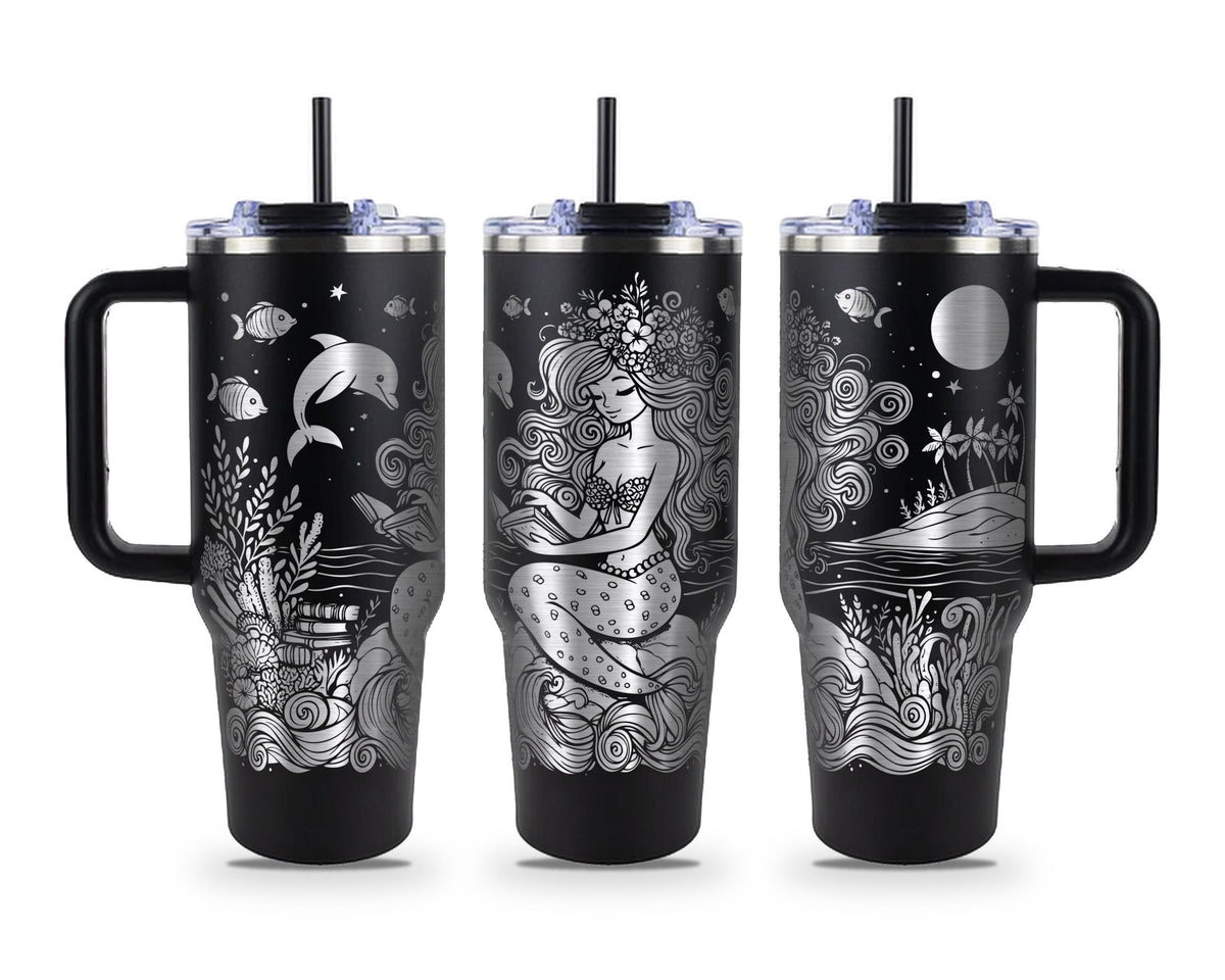 Mermaid Reading Tumbler
