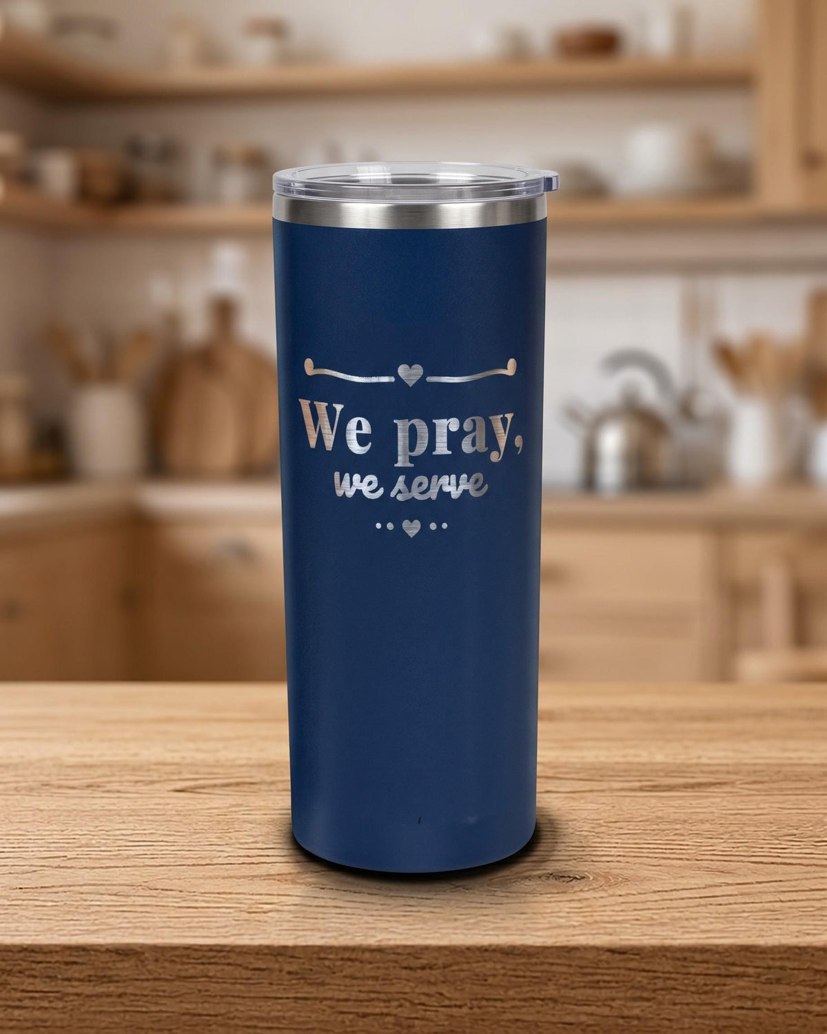 We Pray We Serve Tumbler