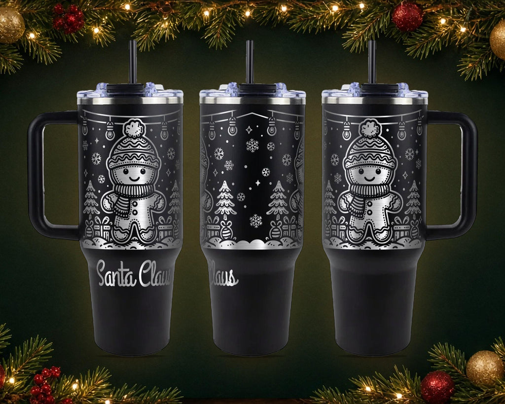 Gingerbread Man Christmas Tumbler, Personalized