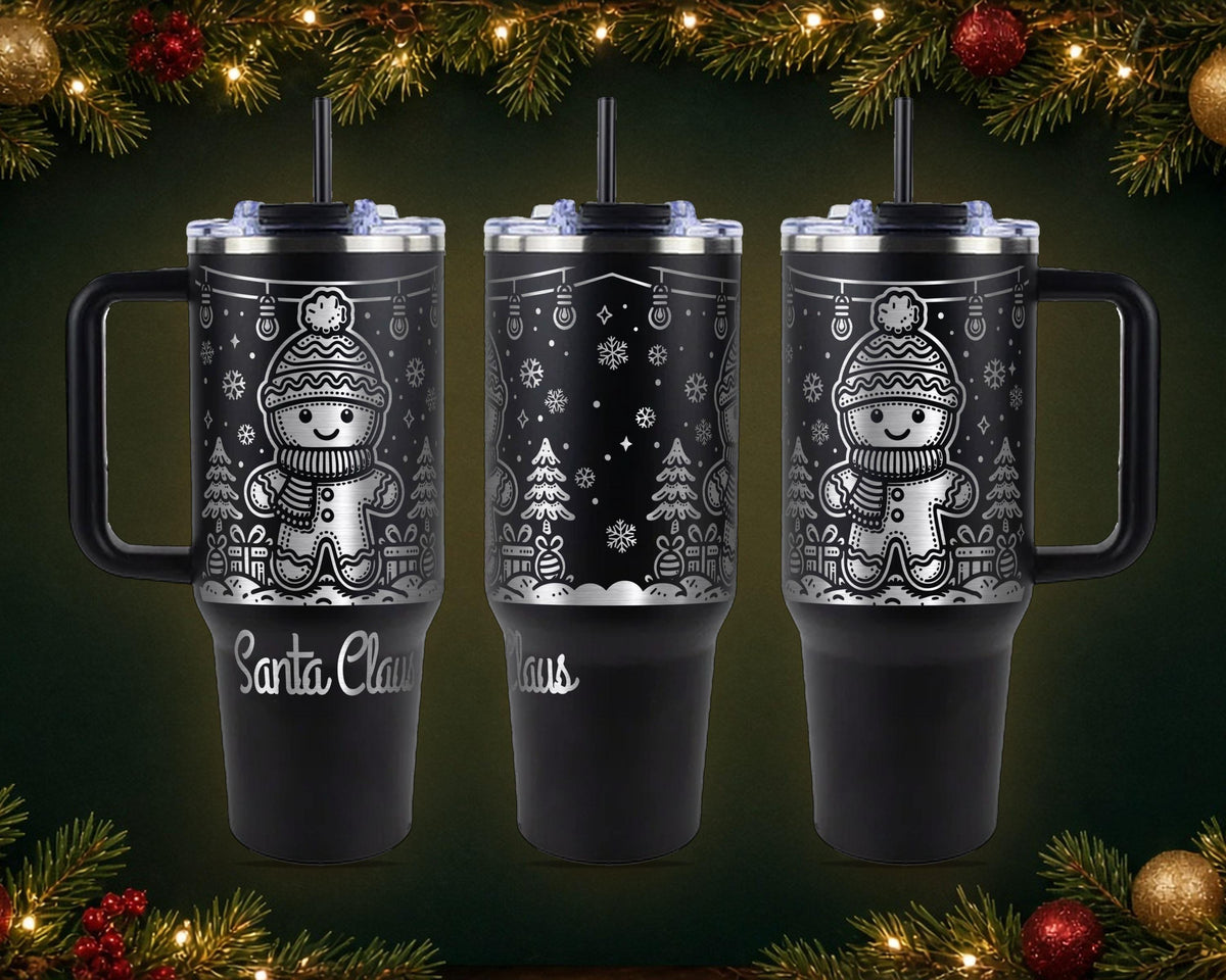 Gingerbread Man Christmas Tumbler, Personalized