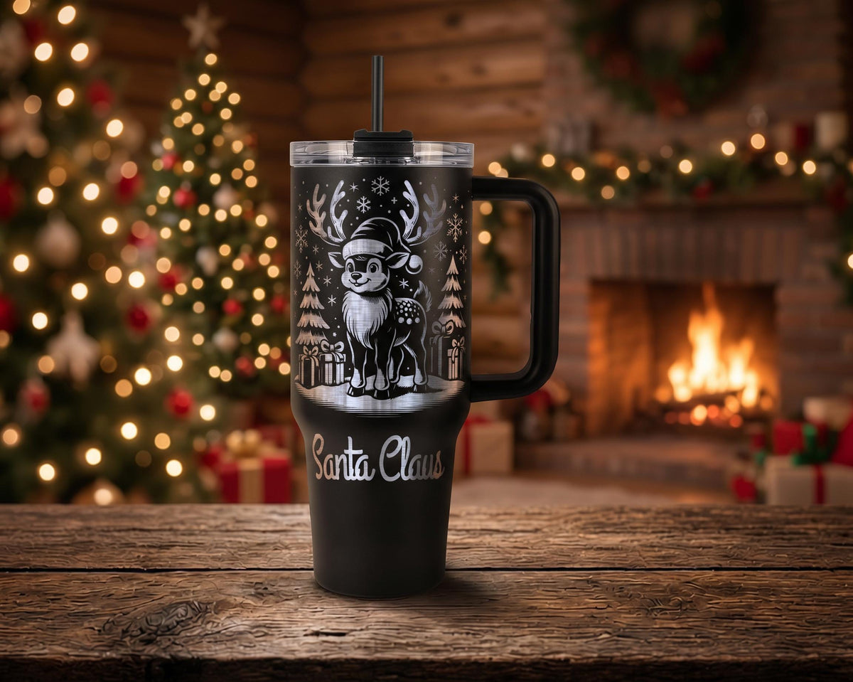Reindeer Christmas Tumbler, Personalized