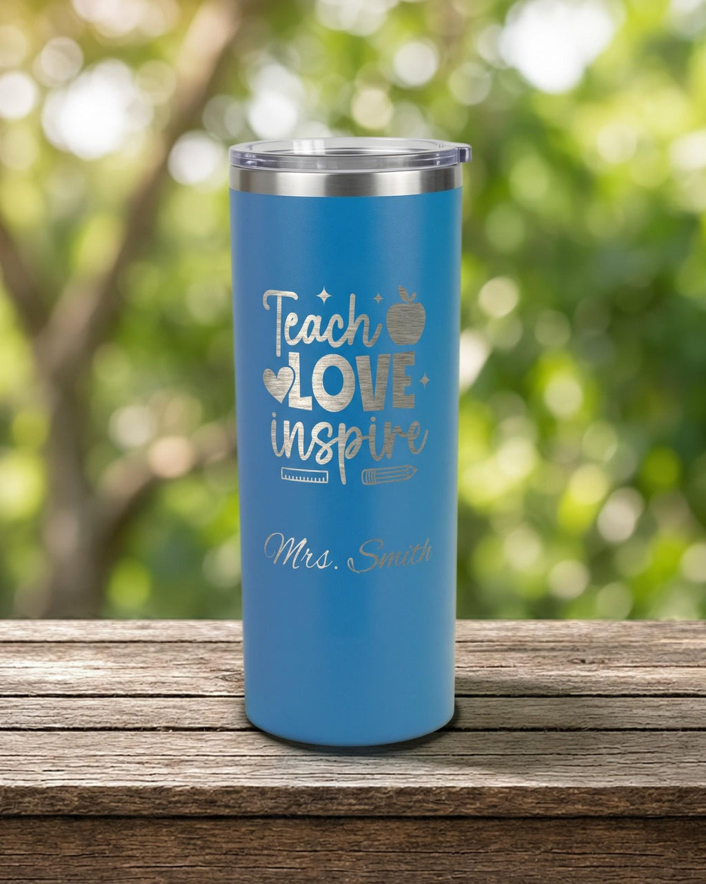 Teach Love Inspire Teacher Tumbler, Personalized