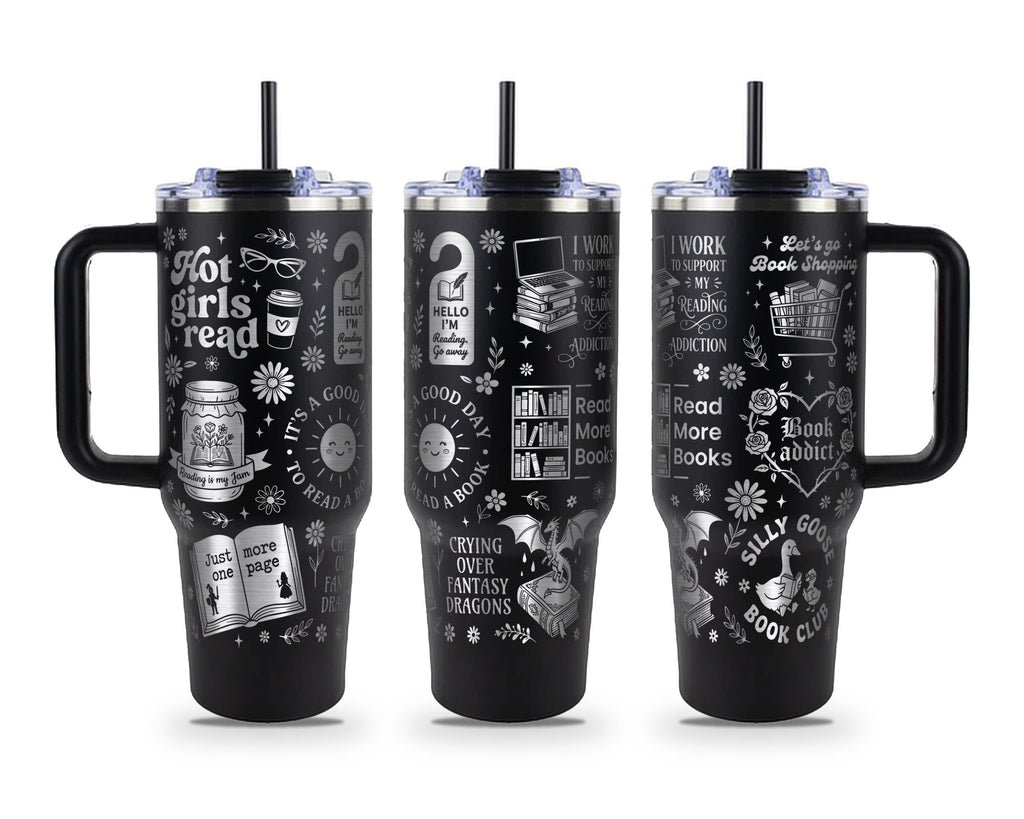 Hot Girls Read Bookish Collage Tumbler
