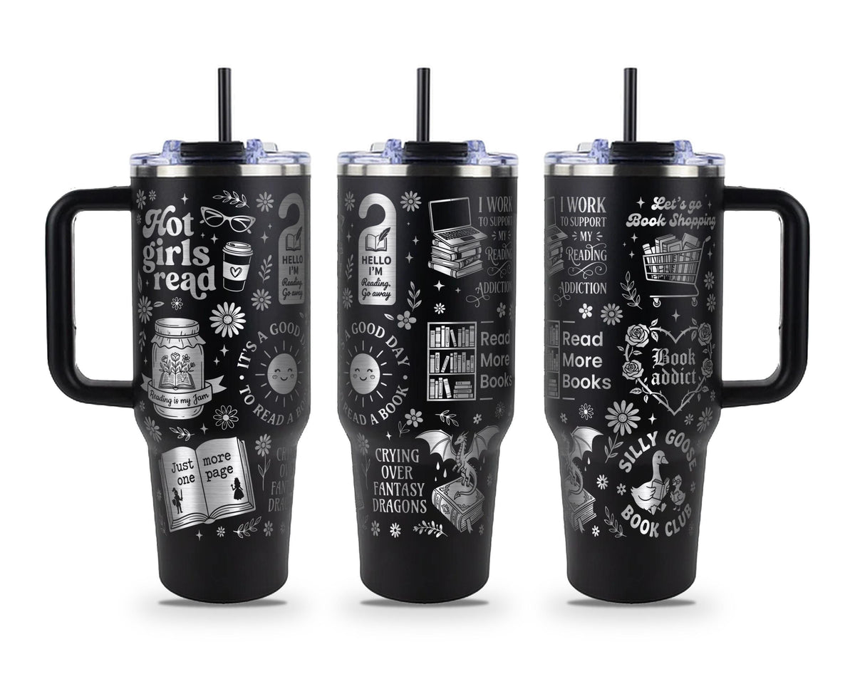 Hot Girls Read Bookish Collage Tumbler