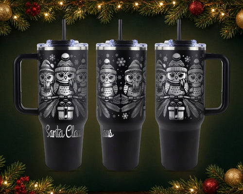 Christmas Owl Tumbler, Personalized