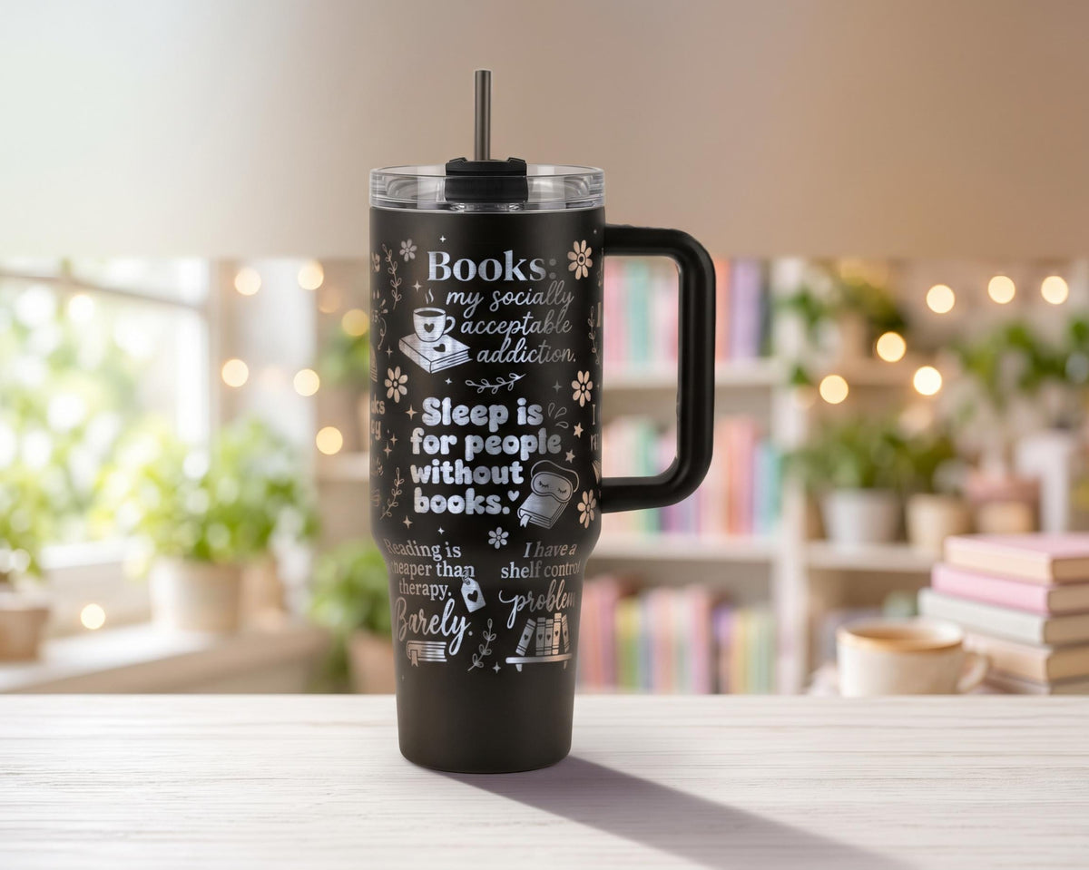 Shelf Control Bookish Sayings Tumbler