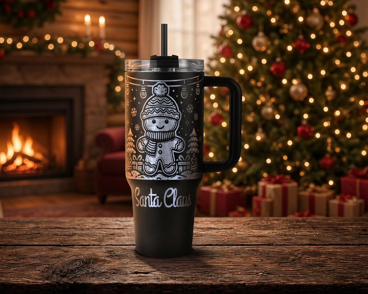 Gingerbread Man Christmas Tumbler, Personalized
