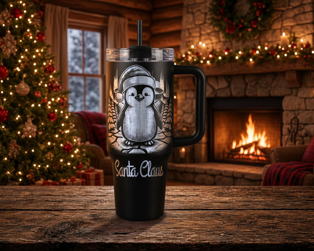 Penguin Christmas Tumbler, Personalized