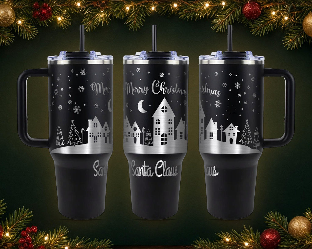 Christmas Village Tumbler, Personalized