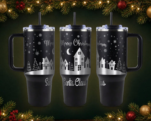 Christmas Village Tumbler, Personalized