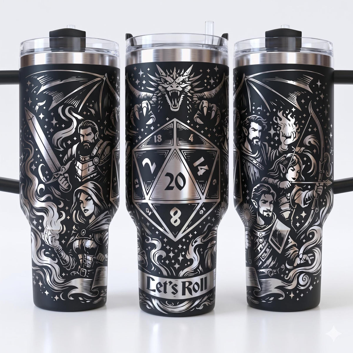 Let's Roll D20 Dragon Tumbler