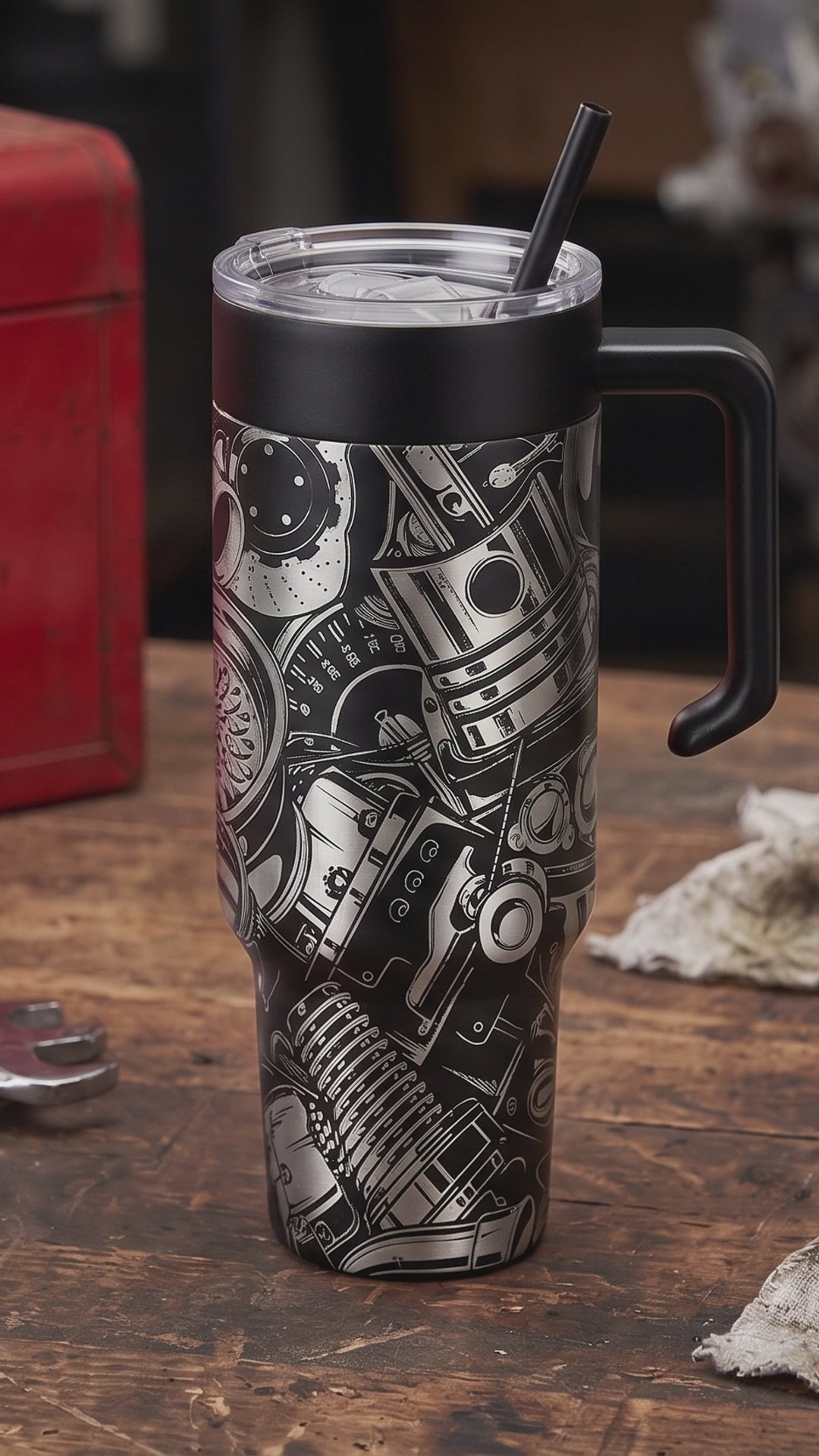 Mechanic engraved tumbler video
